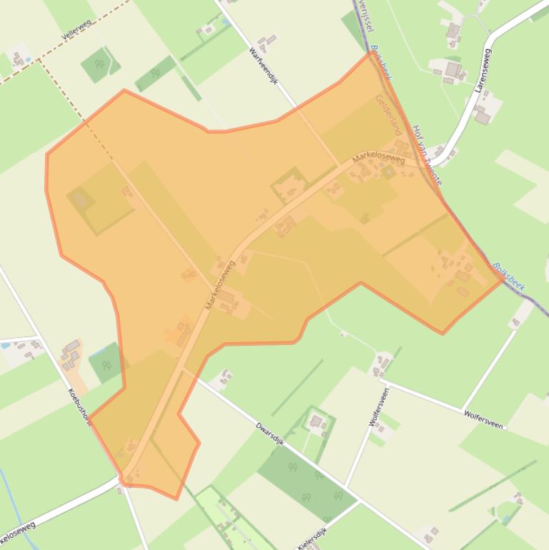Kaart van postcodegebied 7245TP.
