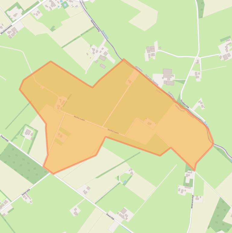 Kaart van postcodegebied 7245TW.