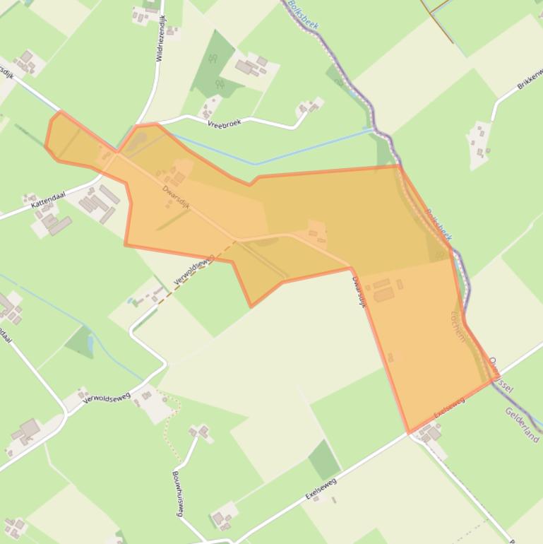 Kaart van postcodegebied 7245VB.