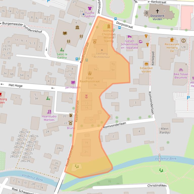 Kaart van postcodegebied 7251AA.