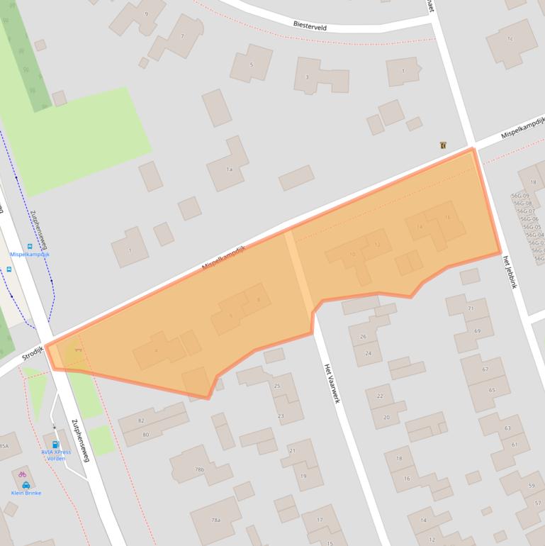 Kaart van postcodegebied 7251DB.