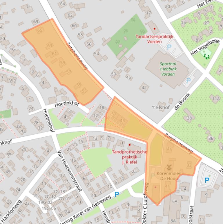 Kaart van postcodegebied 7251DH.