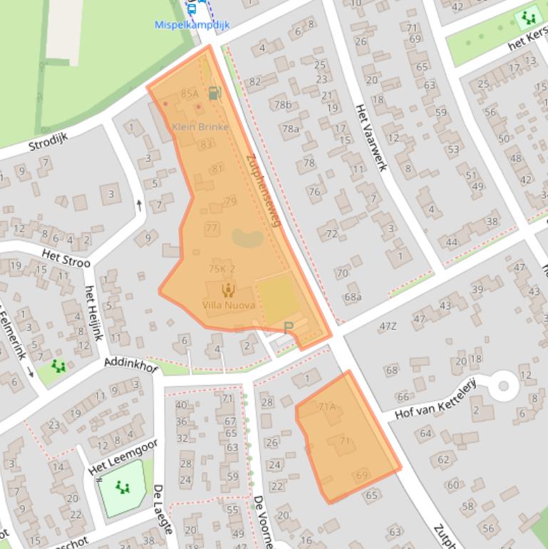 Kaart van postcodegebied 7251DJ.