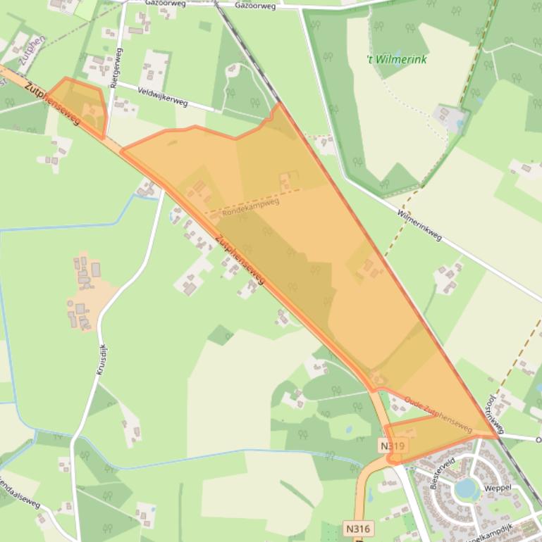 Kaart van postcodegebied 7251DR.