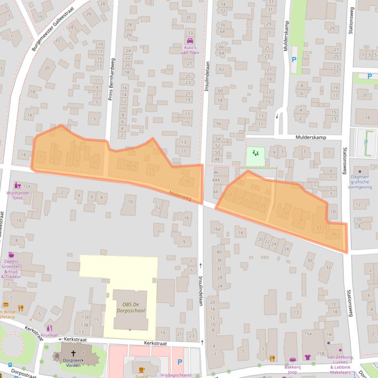 Kaart van postcodegebied 7251ED.