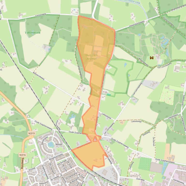 Kaart van postcodegebied 7251HN.