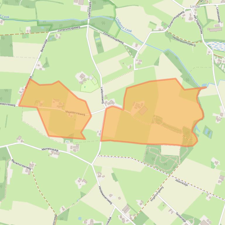 Kaart van postcodegebied 7251NT.