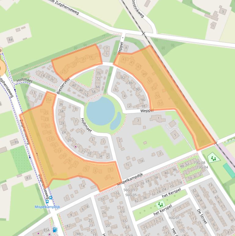 Kaart van postcodegebied 7251VR.