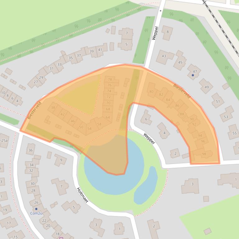 Kaart van postcodegebied 7251VT.