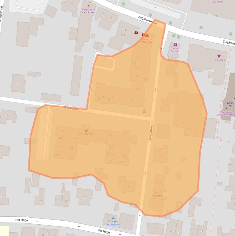Kaart van postcodegebied 7251XS.