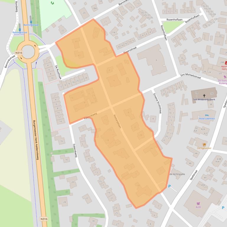 Kaart van postcodegebied 7255AM.