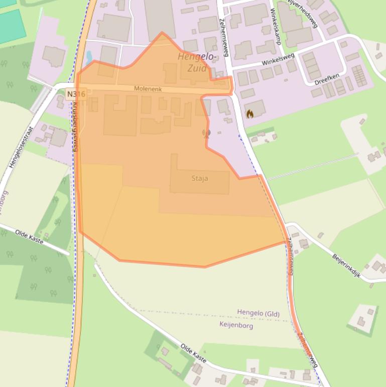 Kaart van postcodegebied 7255AX.