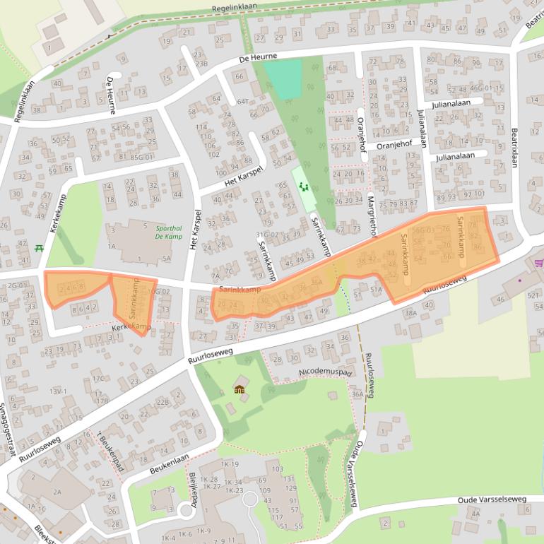 Kaart van postcodegebied 7255CW.
