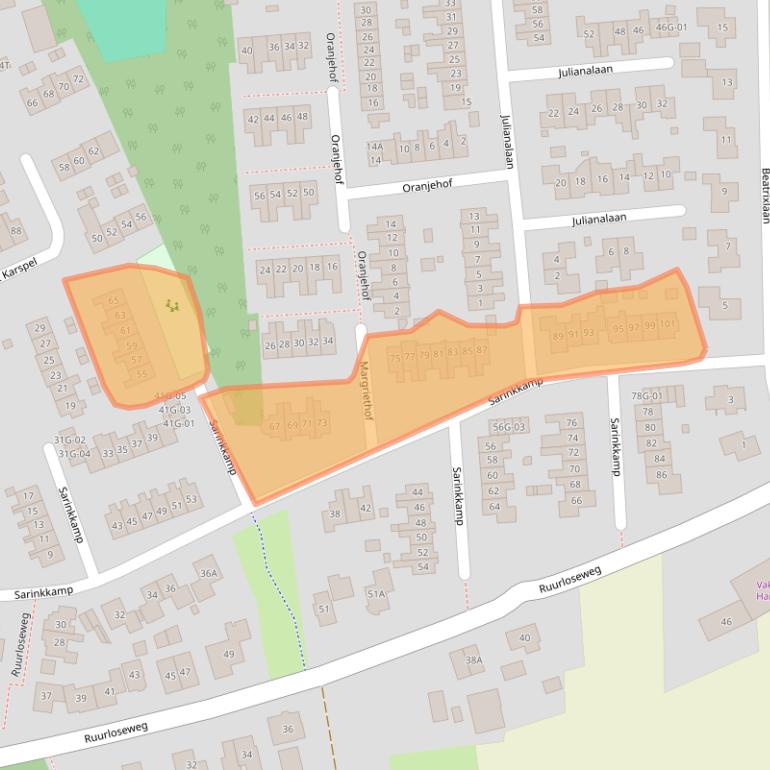 Kaart van postcodegebied 7255CZ.