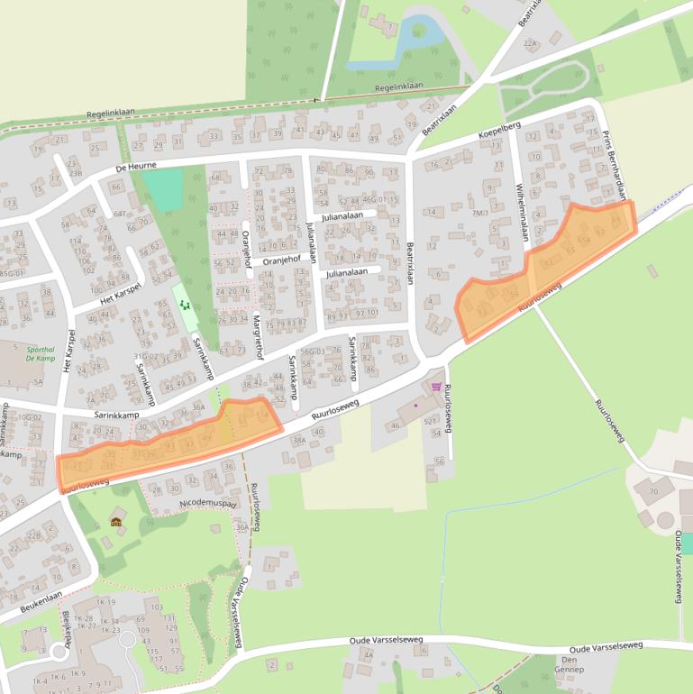 Kaart van postcodegebied 7255DG.