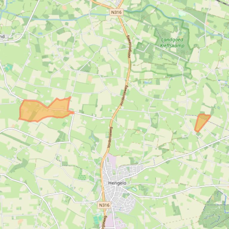 Kaart van postcodegebied 7255LC.