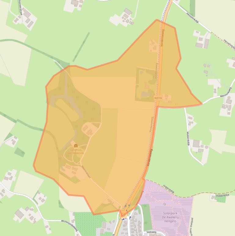 Kaart van postcodegebied 7255LD.