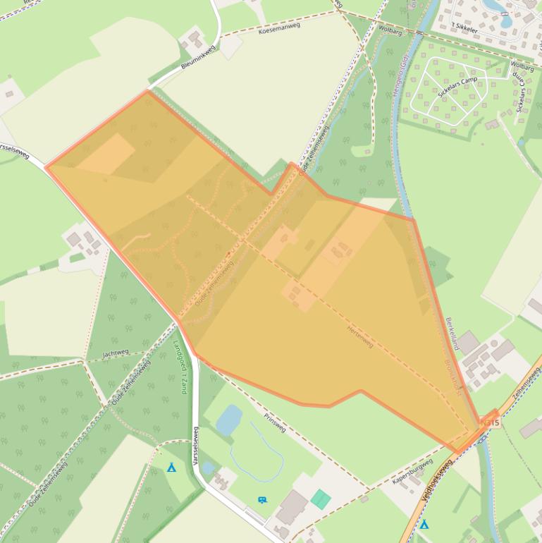 Kaart van postcodegebied 7255NE.