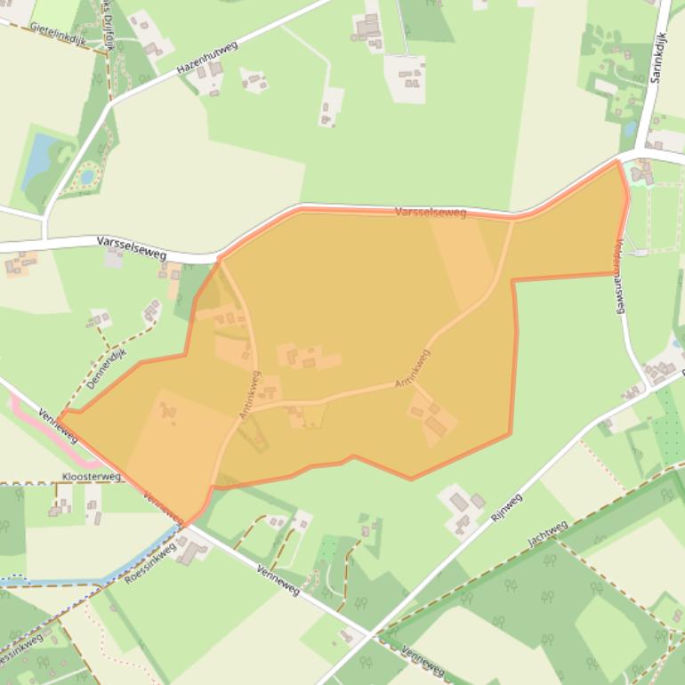 Kaart van postcodegebied 7255NV.