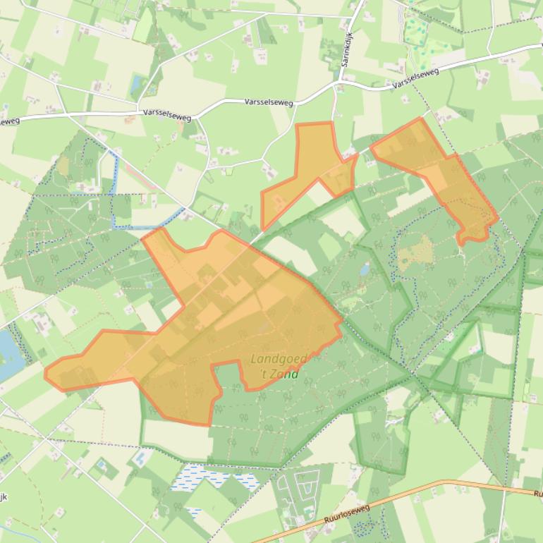 Kaart van postcodegebied 7255NW.