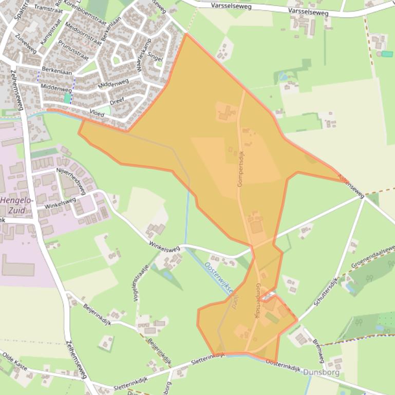 Kaart van postcodegebied 7255PM.