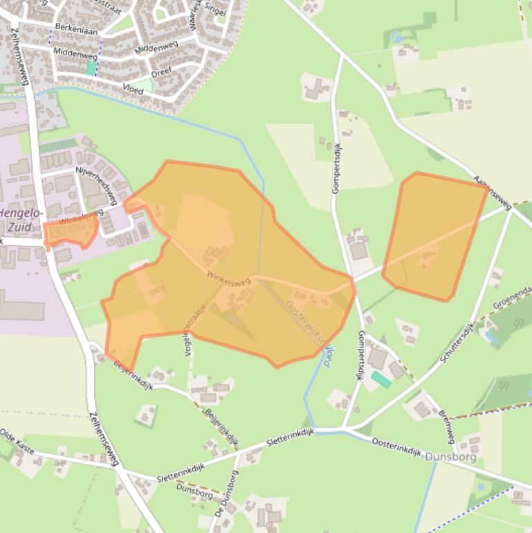 Kaart van postcodegebied 7255PN.