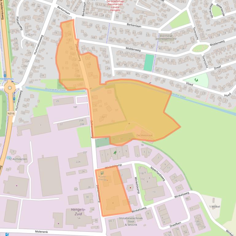 Kaart van postcodegebied 7255PS.