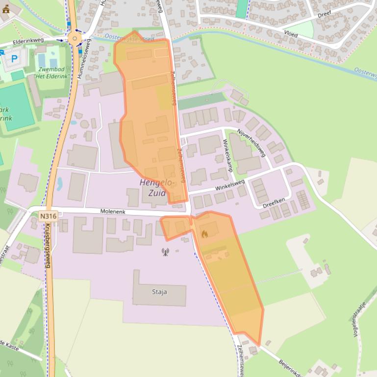 Kaart van postcodegebied 7255PT.