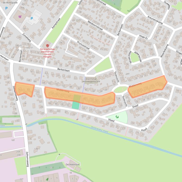 Kaart van postcodegebied 7255WR.