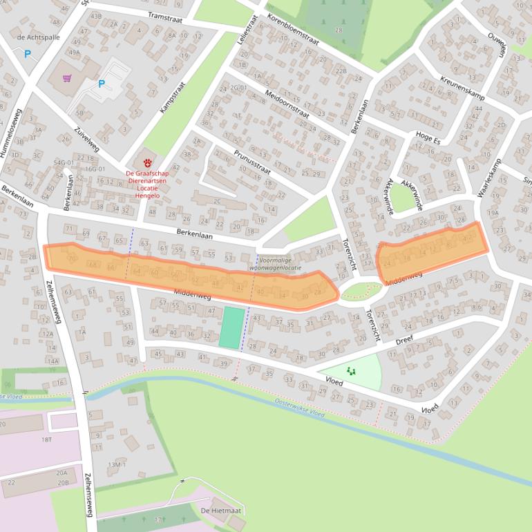 Kaart van postcodegebied 7255WT.