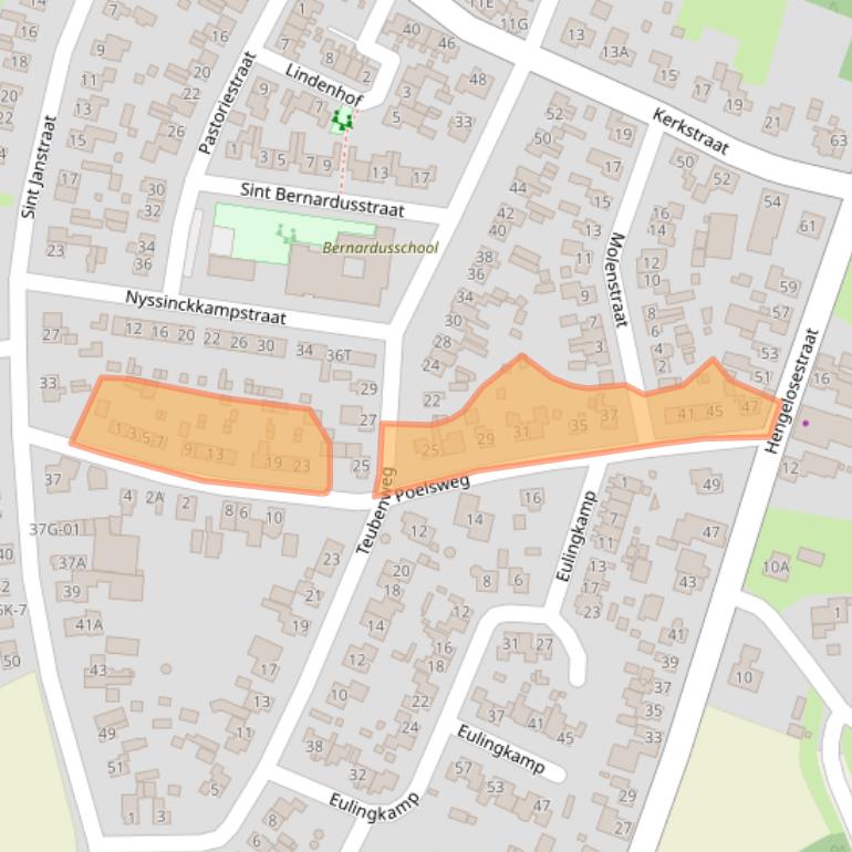 Kaart van postcodegebied 7256AE.