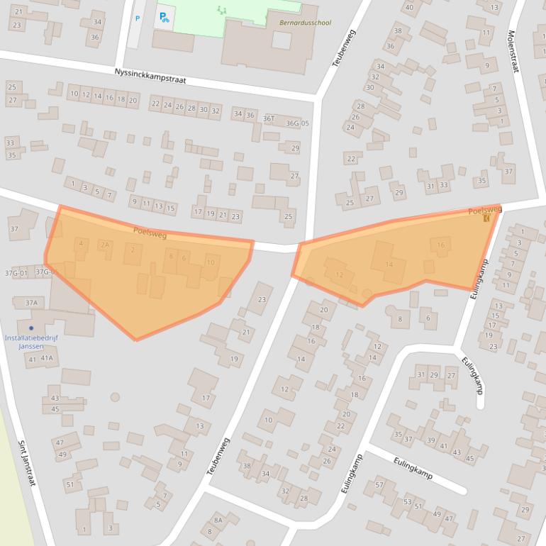 Kaart van postcodegebied 7256AG.