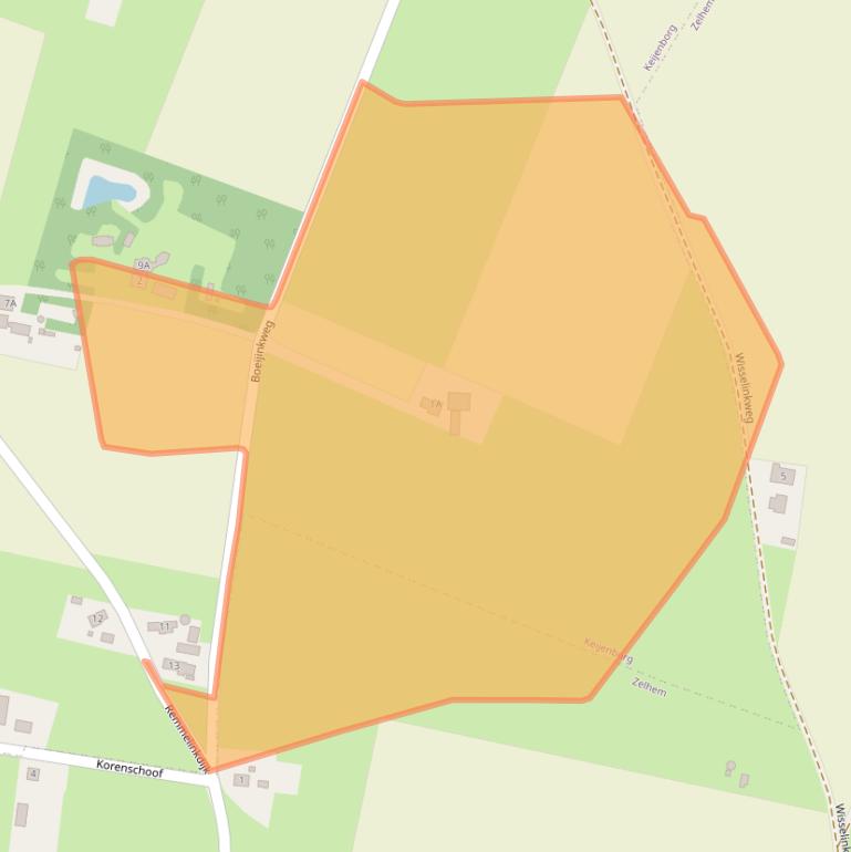 Kaart van postcodegebied 7256KT.