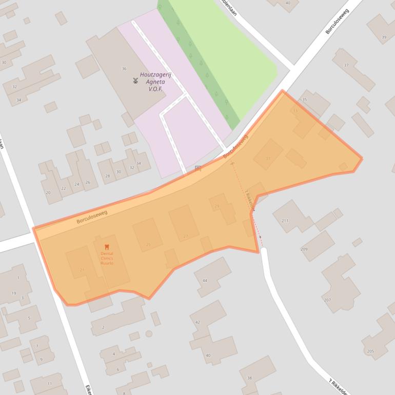 Kaart van postcodegebied 7261BH.