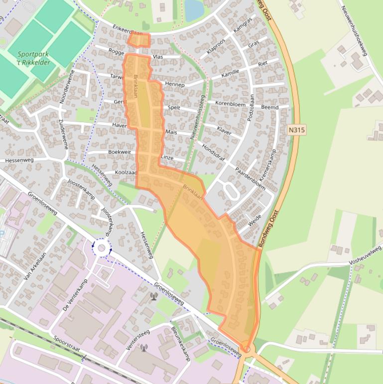 Kaart van postcodegebied 7261JH.