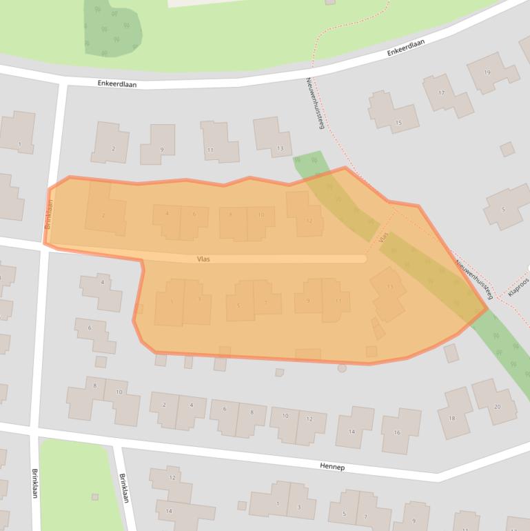 Kaart van postcodegebied 7261JJ.