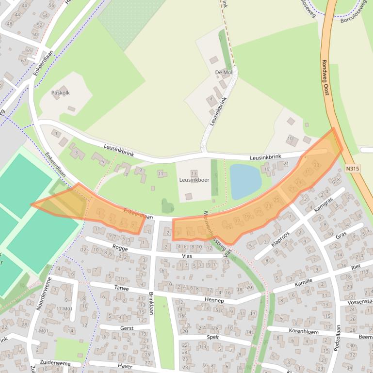 Kaart van postcodegebied 7261JW.