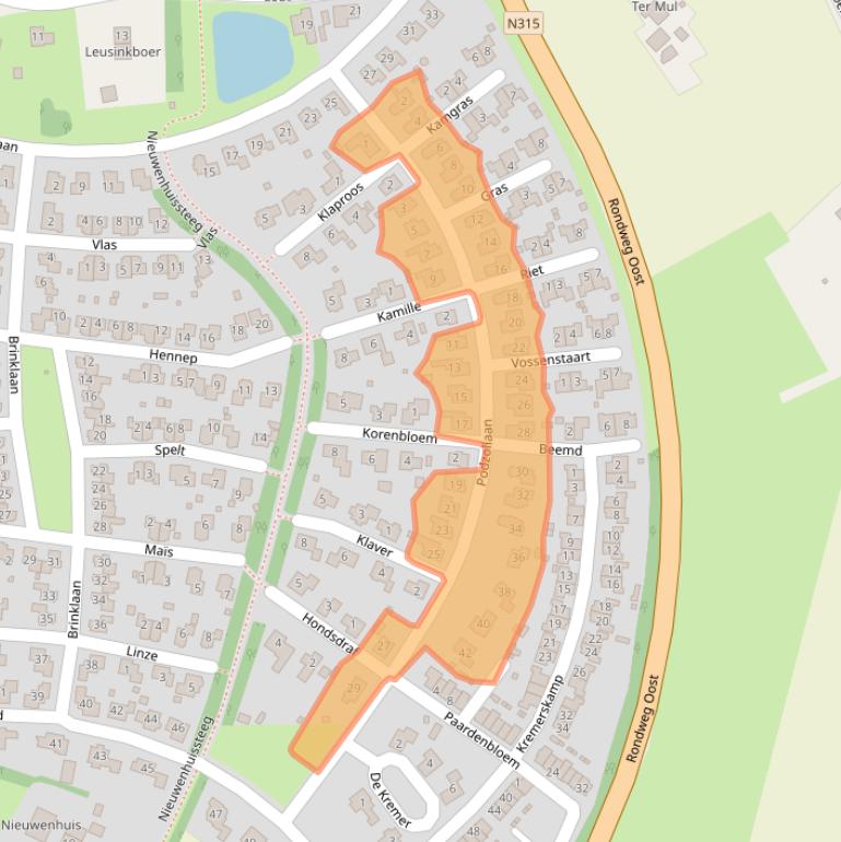Kaart van postcodegebied 7261JX.