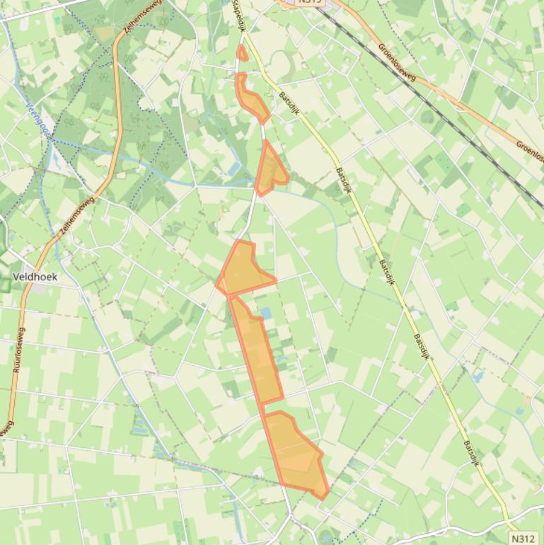 Kaart van postcodegebied 7261KT.