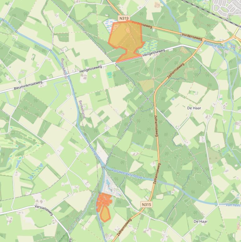 Kaart van postcodegebied 7261LW.