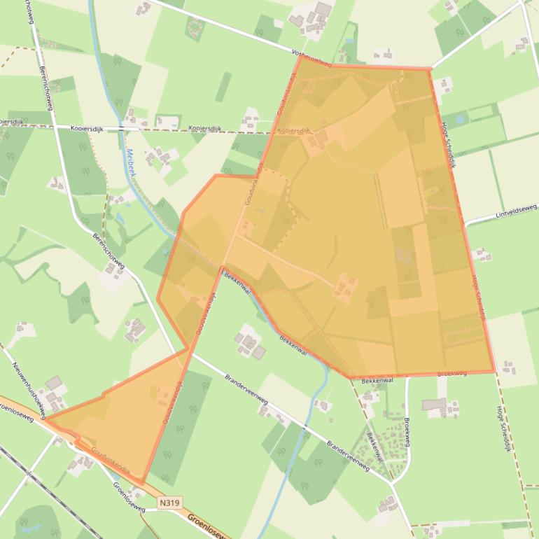 Kaart van postcodegebied 7261RD.