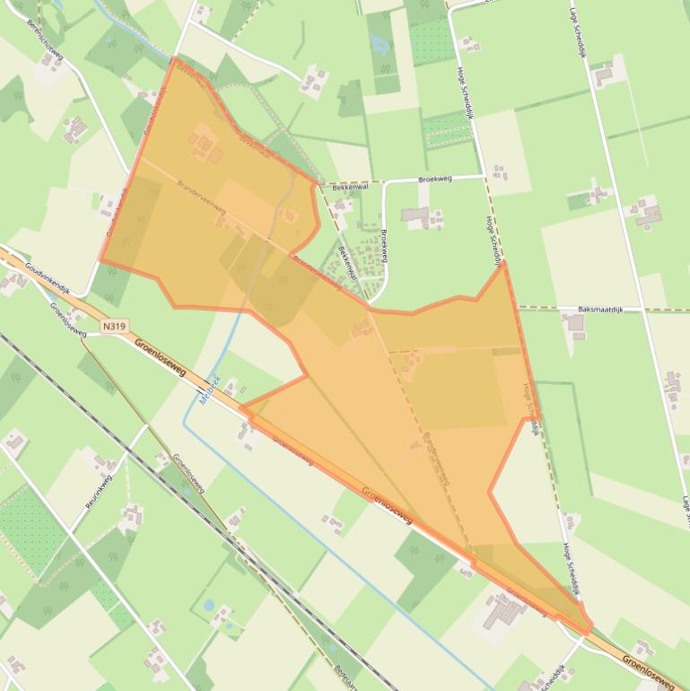 Kaart van postcodegebied 7261RE.