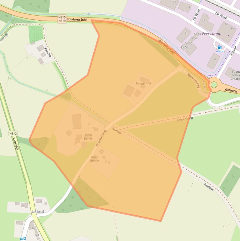 Kaart van postcodegebied 7261RR.