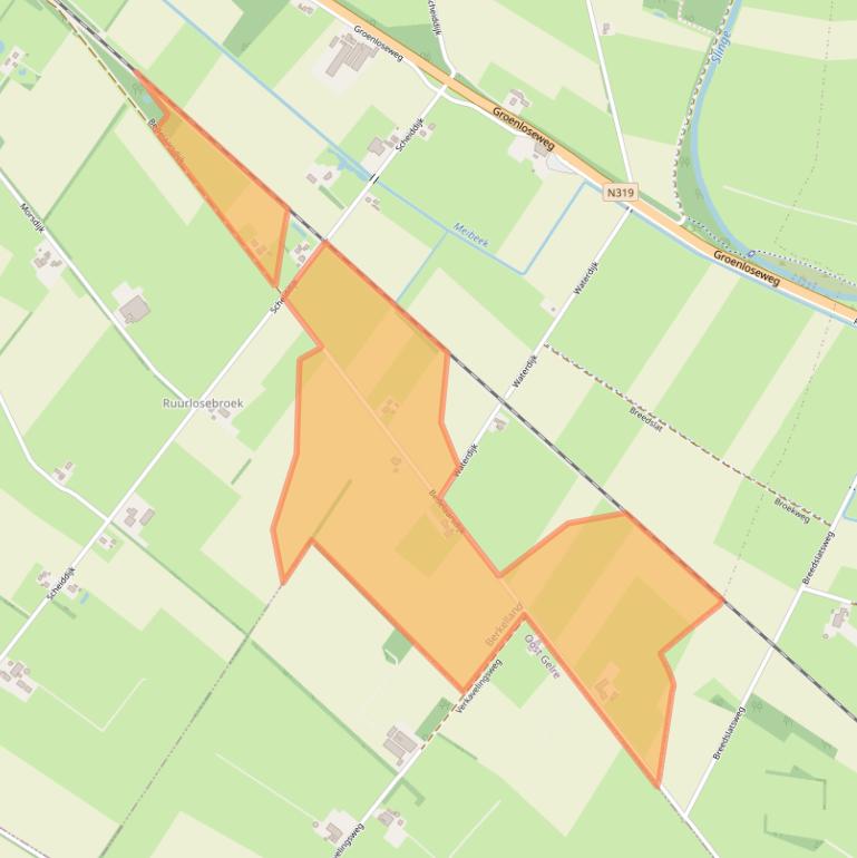 Kaart van postcodegebied 7261RZ.