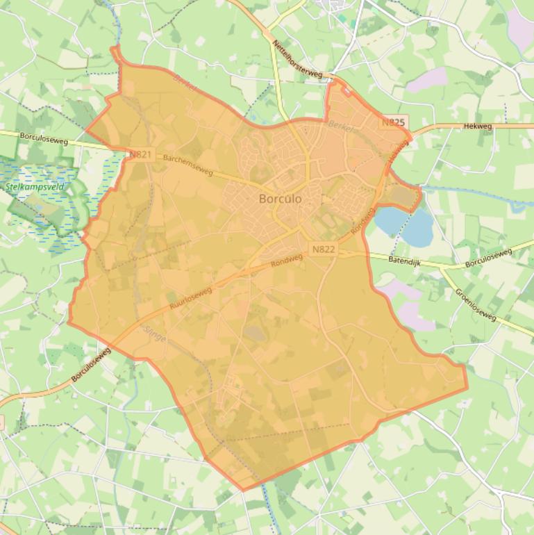 Kaart van postcodegebied 7271.