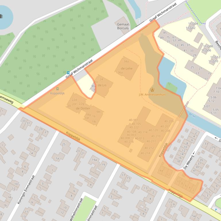 Kaart van postcodegebied 7271EZ.