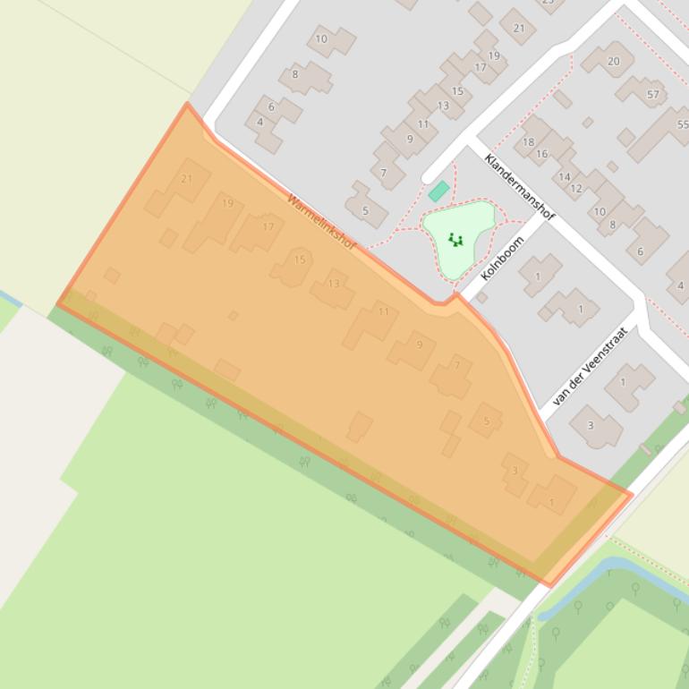 Kaart van postcodegebied 7271KL.