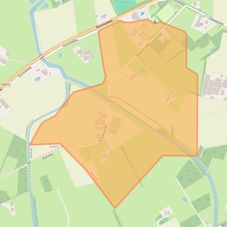 Kaart van postcodegebied 7271NW.