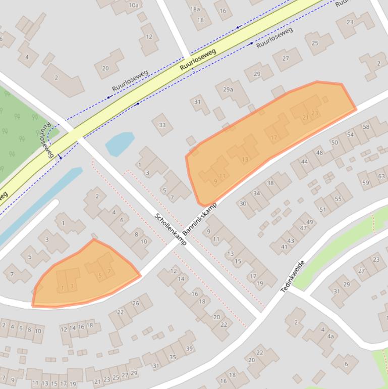 Kaart van postcodegebied 7271RE.