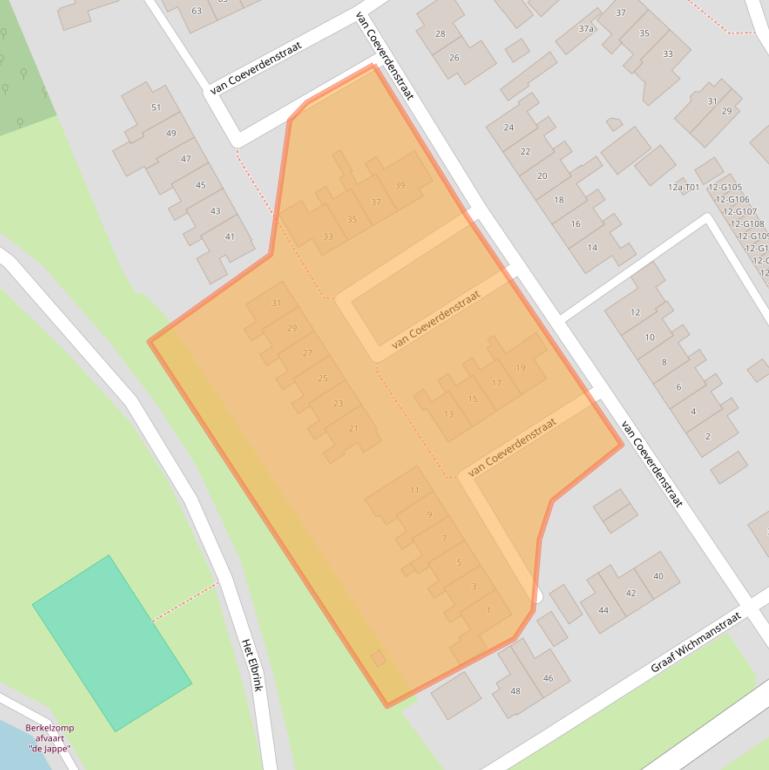 Kaart van postcodegebied 7271XV.